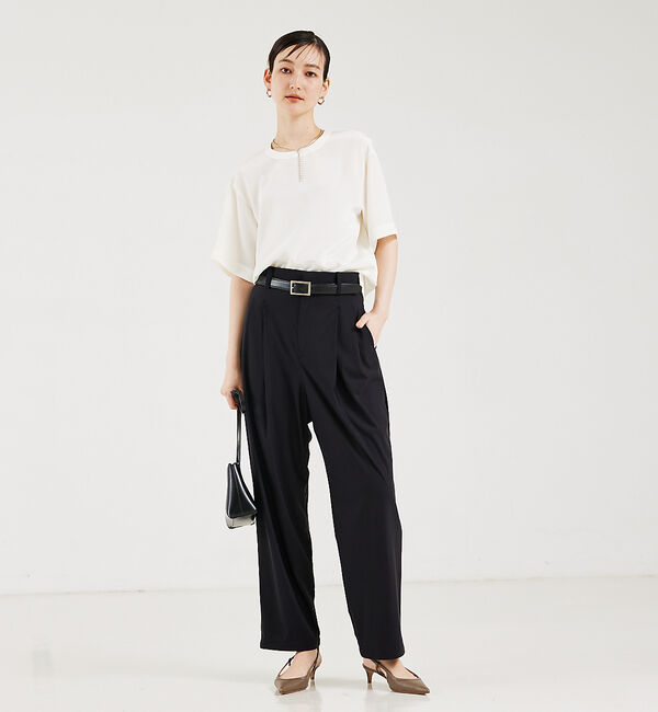 qualite「ストレッチデシンTブラウス」|シャツ・ブラウス|