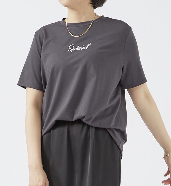 abahouse mavie「ロゴ＆刺繍コンパクトT」|Tシャツ・カットソー|