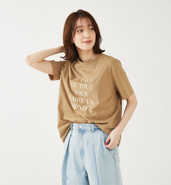abahouse mavie「ロゴ＆刺繍コンパクトT」|Tシャツ・カットソー|