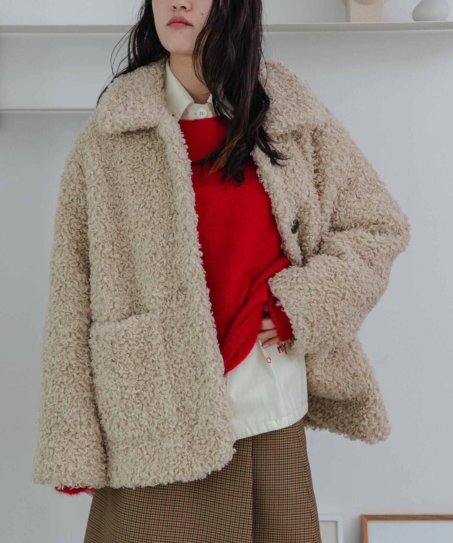 美品　 ECOPELカーリーファーコート　ボア　アーバンリサーチ ECOPELカーリーファーコート（URBAN RESEARCH）｜ルミネのファッション