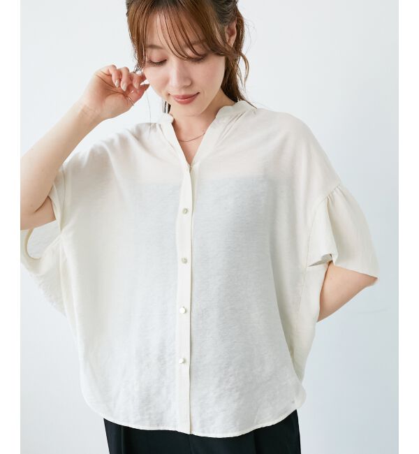  「《お気に入り急上昇！！》ヴィンテージライクフレアスリーブブラウス」|シャツ・ブラウス|オフ