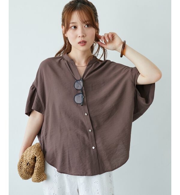  「《お気に入り急上昇！！》ヴィンテージライクフレアスリーブブラウス」|シャツ・ブラウス|