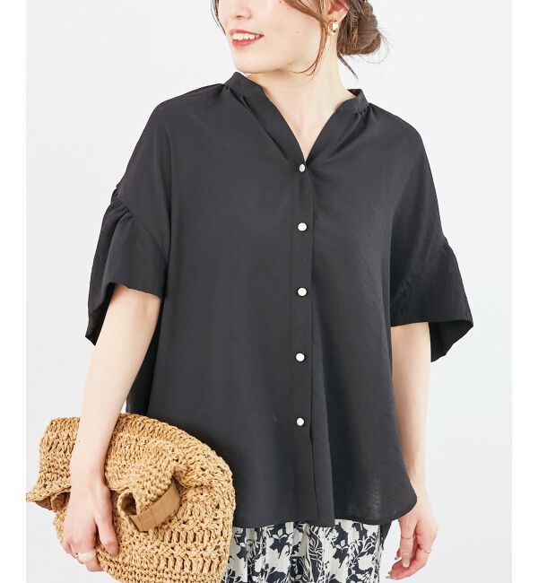  「《お気に入り急上昇！！》ヴィンテージライクフレアスリーブブラウス」|シャツ・ブラウス|