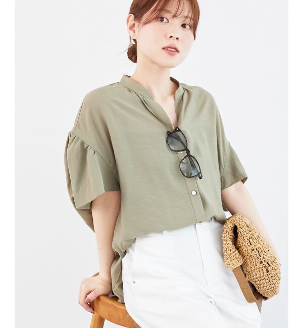  「《お気に入り急上昇！！》ヴィンテージライクフレアスリーブブラウス」|シャツ・ブラウス|