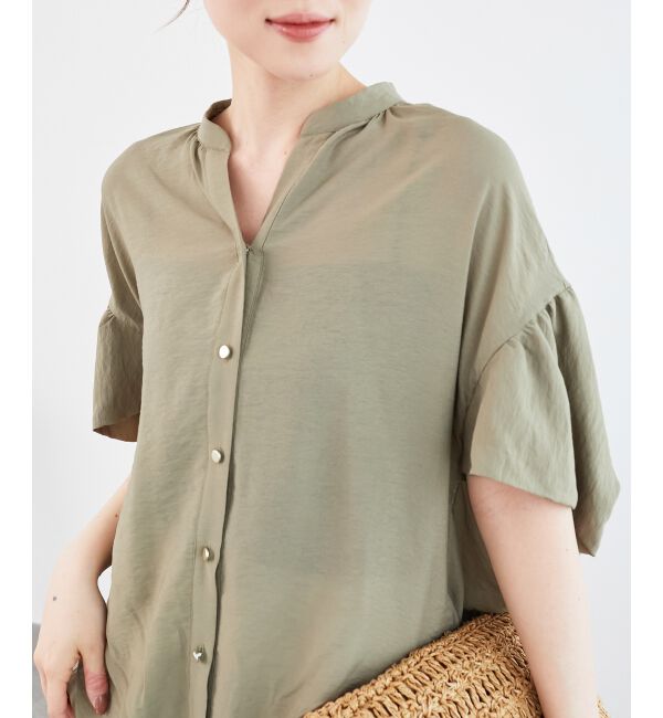  「《お気に入り急上昇！！》ヴィンテージライクフレアスリーブブラウス」|シャツ・ブラウス|