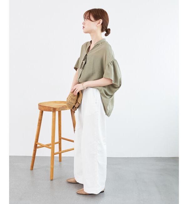  「《お気に入り急上昇！！》ヴィンテージライクフレアスリーブブラウス」|シャツ・ブラウス|