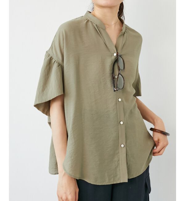  「《お気に入り急上昇！！》ヴィンテージライクフレアスリーブブラウス」|シャツ・ブラウス|