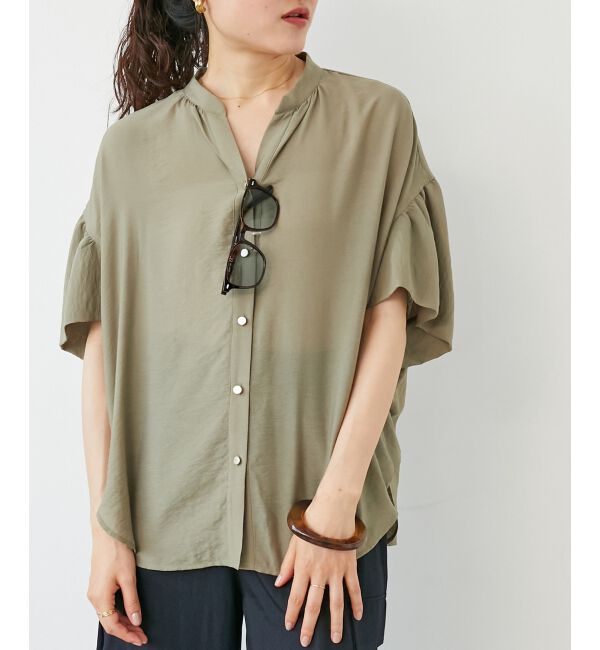  「《お気に入り急上昇！！》ヴィンテージライクフレアスリーブブラウス」|シャツ・ブラウス|