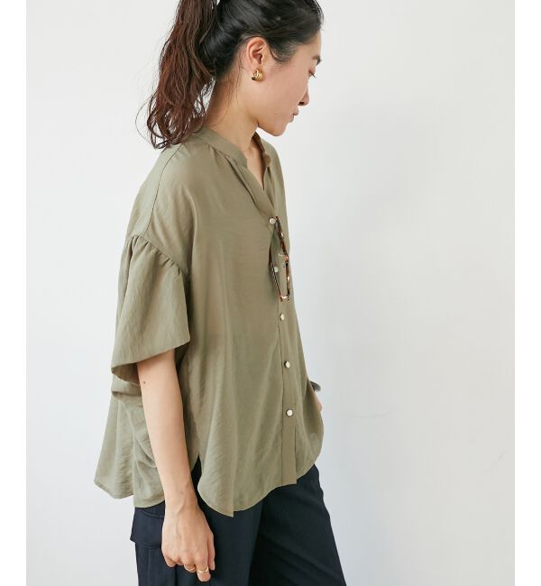  「《お気に入り急上昇！！》ヴィンテージライクフレアスリーブブラウス」|シャツ・ブラウス|