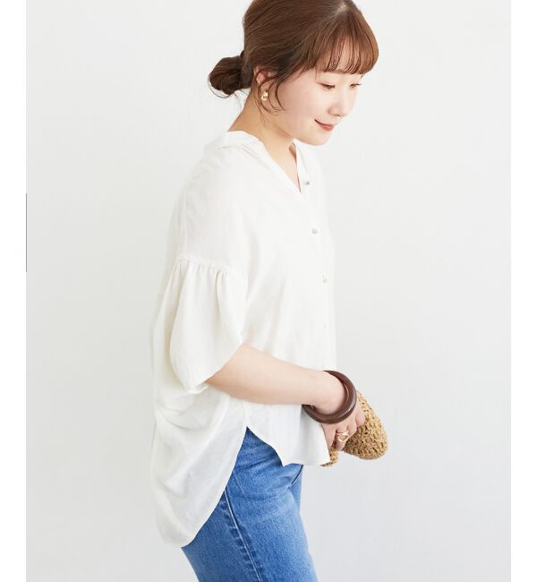  「《お気に入り急上昇！！》ヴィンテージライクフレアスリーブブラウス」|シャツ・ブラウス|