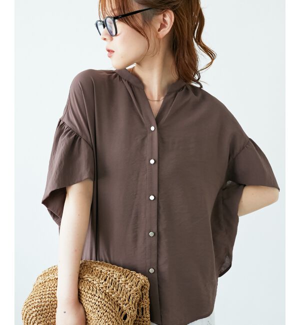  「《お気に入り急上昇！！》ヴィンテージライクフレアスリーブブラウス」|シャツ・ブラウス|