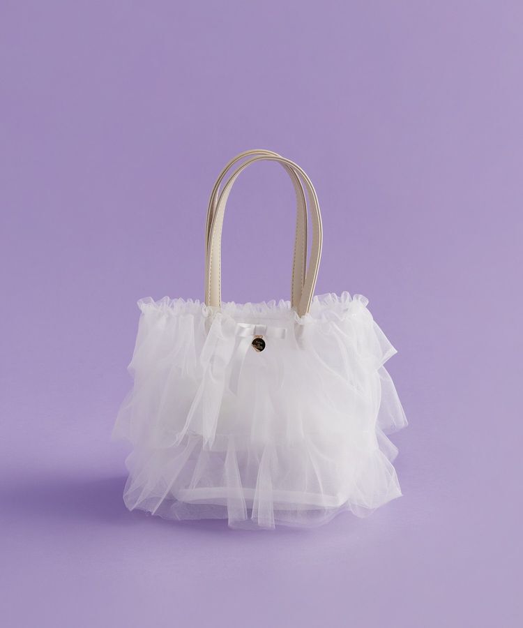 Maison de FLEUR「コットンキャンディフリルトートバッグ」|トートバッグ|アイボリー