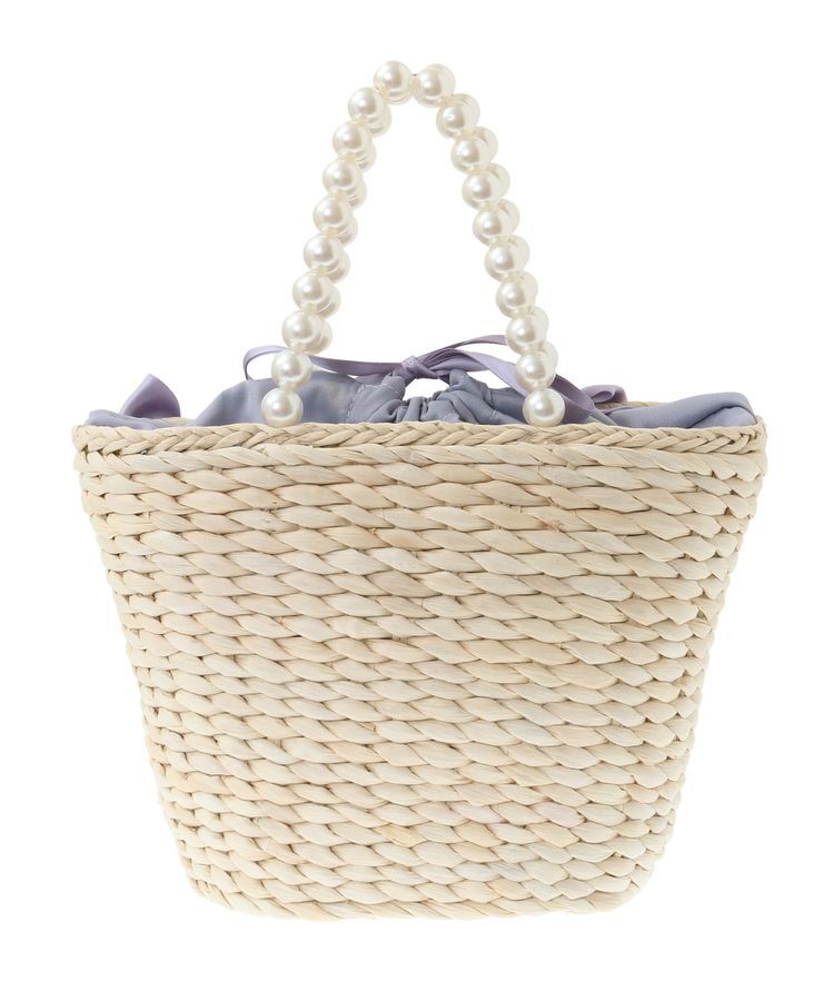 Maison de FLEUR「EC限定パールハンドルリボンカゴバッグ」|ハンドバッグ|