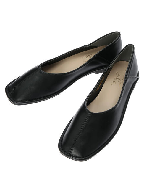  「【WEB限定】ふっくらクッションアウトステッチフラットシューズ」|パンプス|