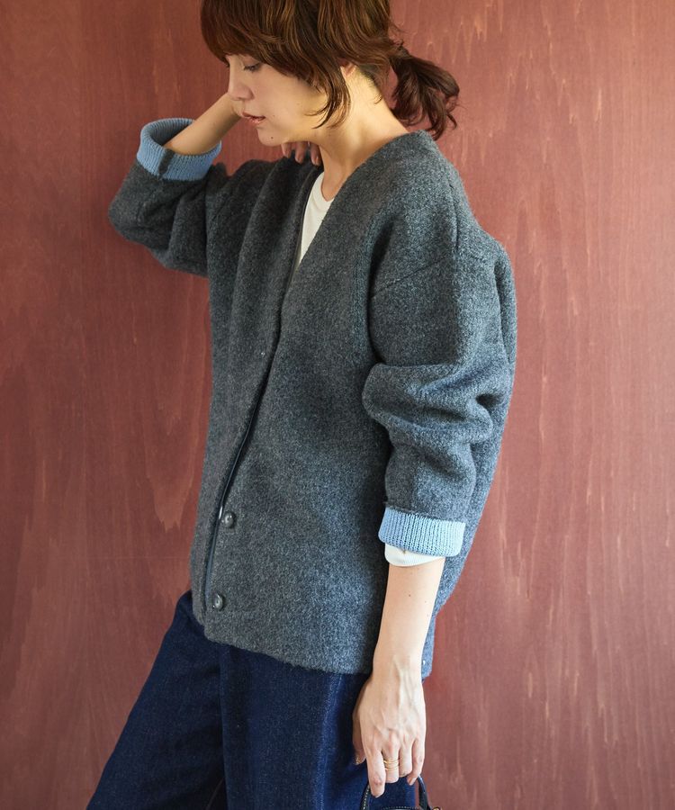 AMERICAN HOLIC「VネックWフェイスニットカーディガン【WEB限定カラー有り】」|カーディガン|