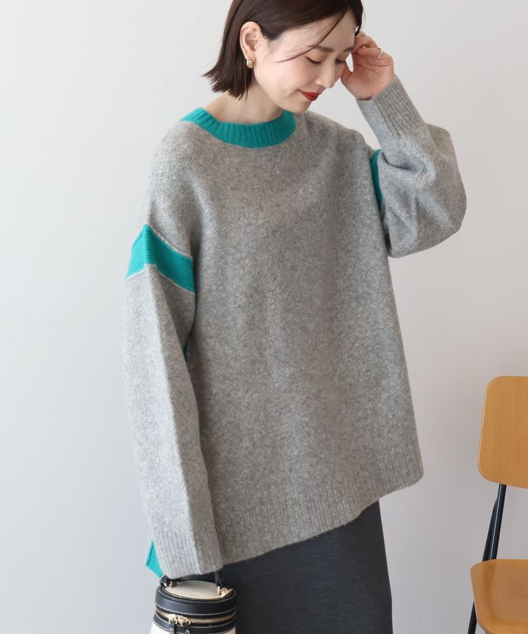 AMERICAN HOLIC「バイカラーニットプルオーバー【WEB限定カラー有り】」|ニット・セーター|