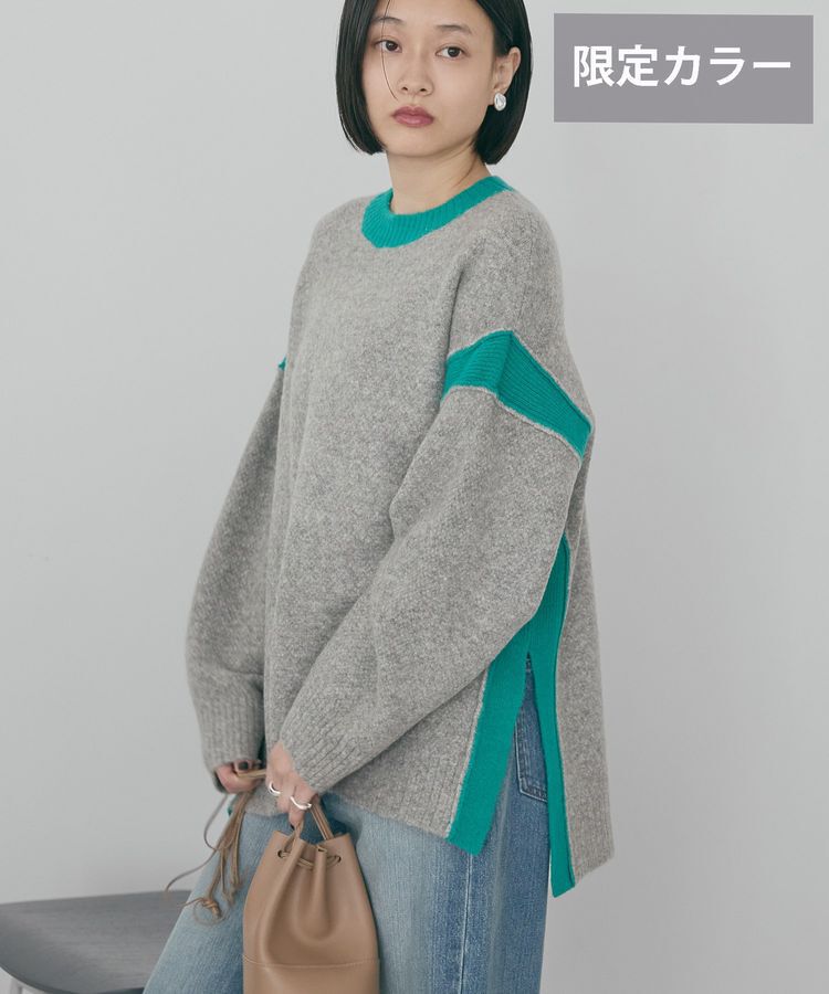 AMERICAN HOLIC「バイカラーニットプルオーバー【WEB限定カラー有り】」|ニット・セーター|Light Gray Mixture