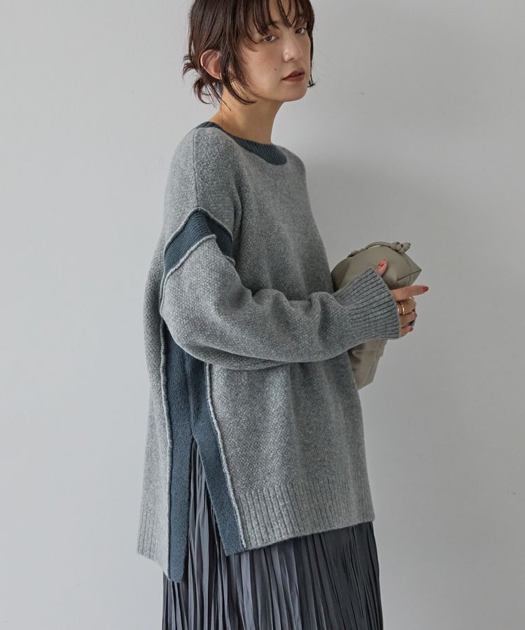 AMERICAN HOLIC「バイカラーニットプルオーバー【WEB限定カラー有り】」|ニット・セーター|