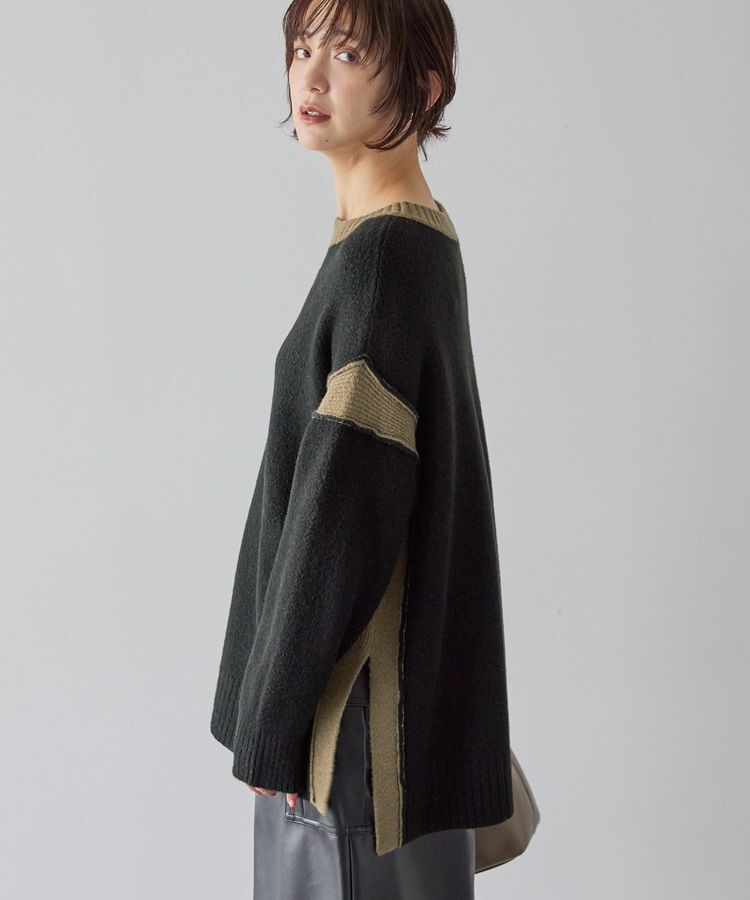 AMERICAN HOLIC「バイカラーニットプルオーバー【WEB限定カラー有り】」|ニット・セーター|