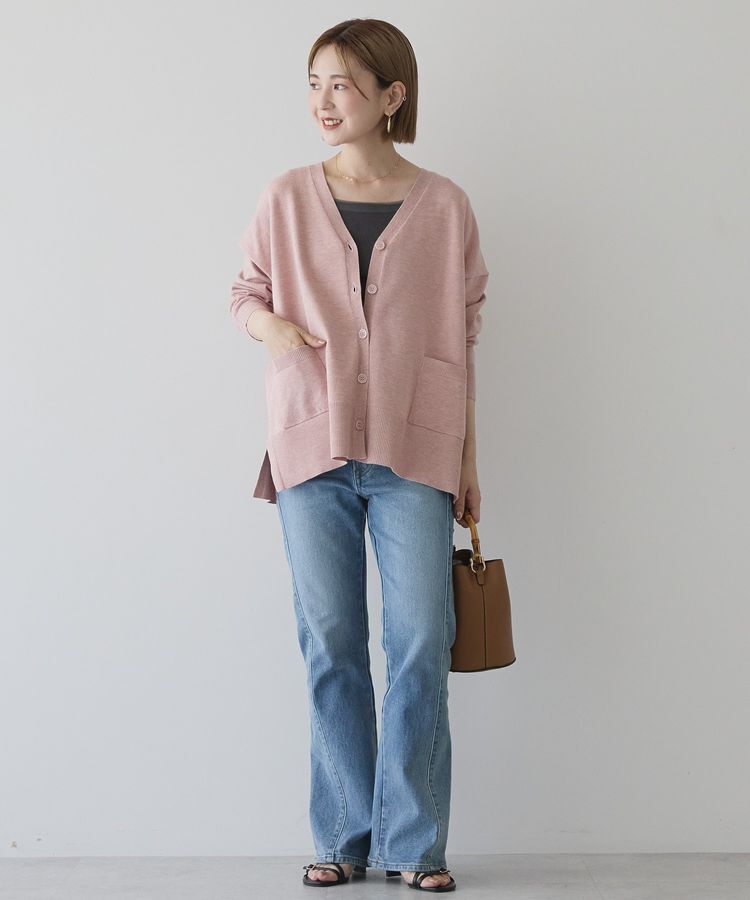 AMERICAN HOLIC「【WEB限定】バイパチVネックルーズカーディガン＜静電気軽減＞」|カーディガン|