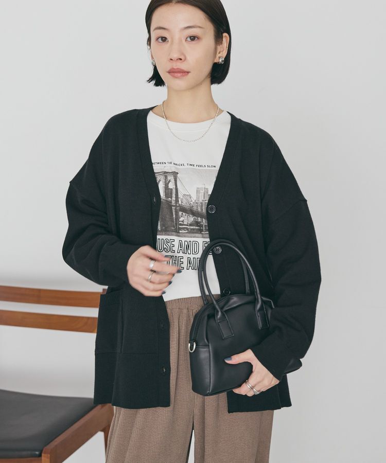 AMERICAN HOLIC「【WEB限定】バイパチVネックルーズカーディガン＜静電気軽減＞」|カーディガン|