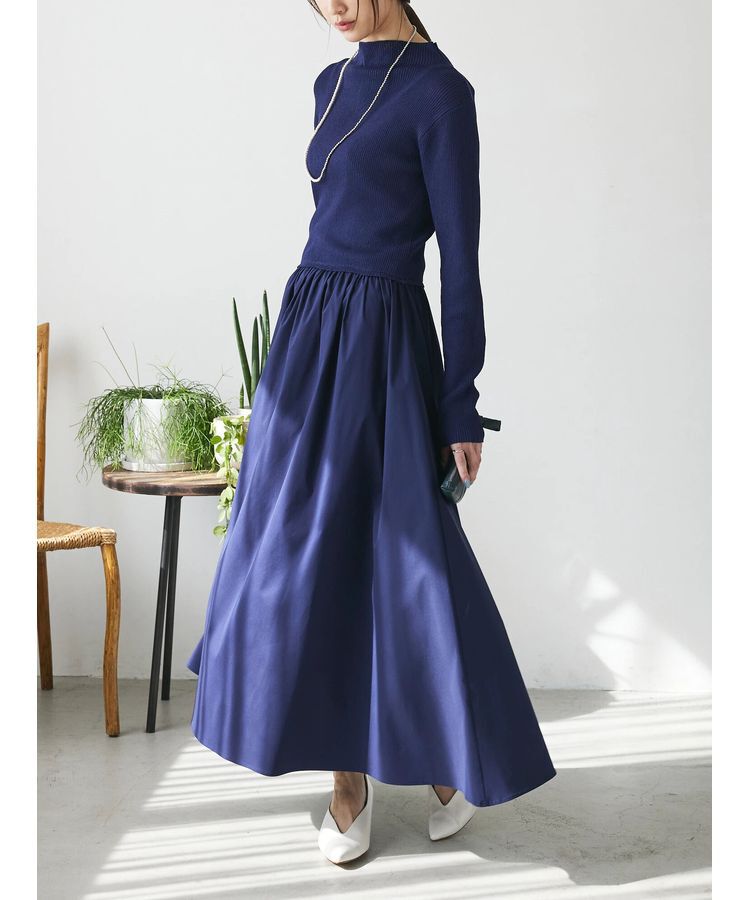 AnriettMusee「リブニットドッキングワンピース」|ワンピース|