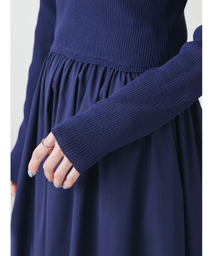 AnriettMusee「リブニットドッキングワンピース」|ワンピース|