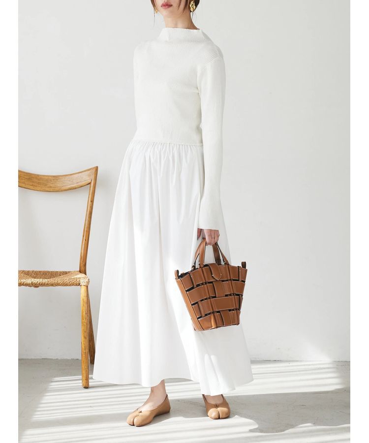 AnriettMusee「リブニットドッキングワンピース」|ワンピース|