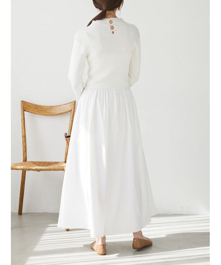 AnriettMusee「リブニットドッキングワンピース」|ワンピース|