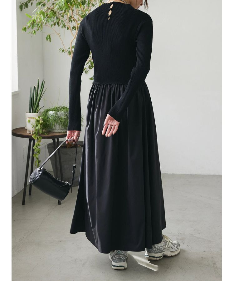 AnriettMusee「リブニットドッキングワンピース」|ワンピース|