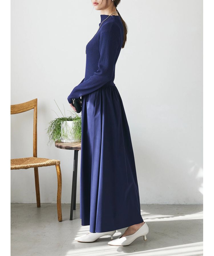 AnriettMusee「リブニットドッキングワンピース」|ワンピース|