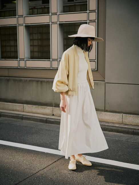 AnriettMusee「リブニットドッキングワンピース」|ワンピース|