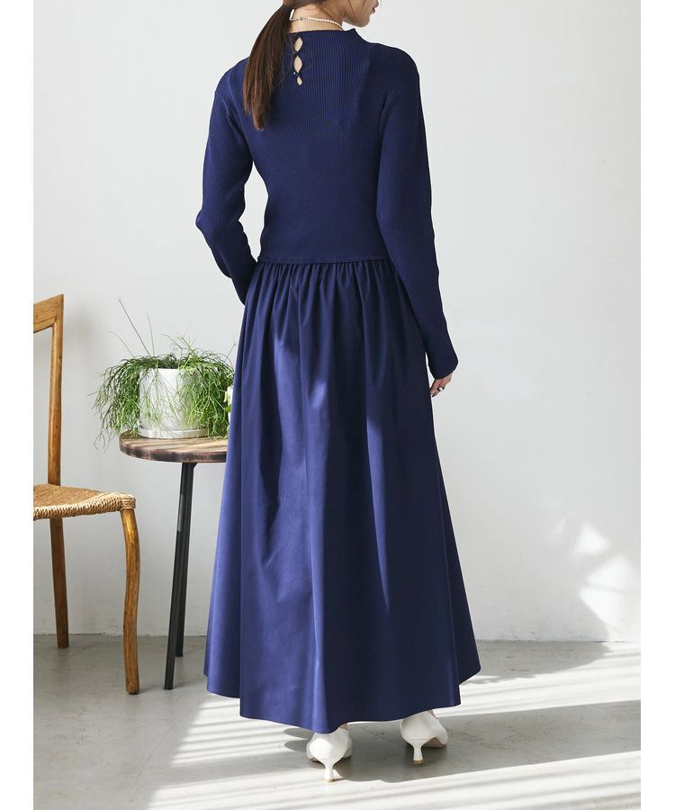 AnriettMusee「リブニットドッキングワンピース」|ワンピース|