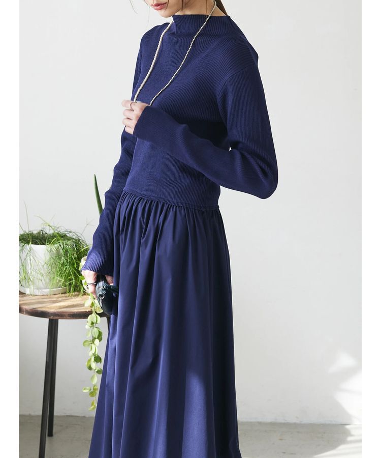 AnriettMusee「リブニットドッキングワンピース」|ワンピース|