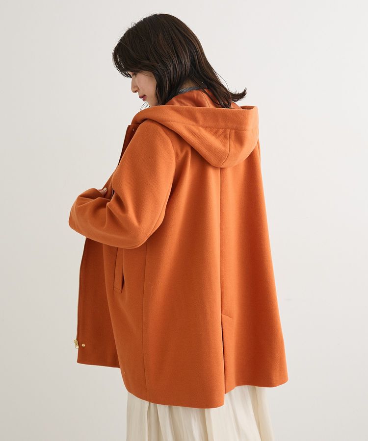 Green Parks「2wayフード取り外しAラインコート」|ノーカラーコート|