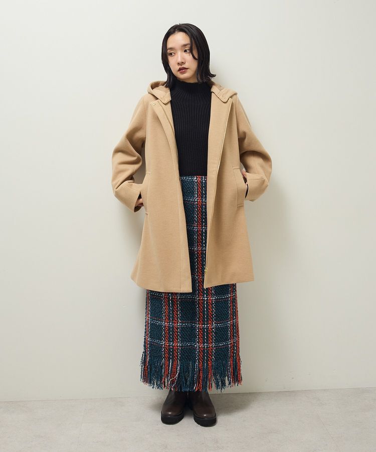 Green Parks「2wayフード取り外しAラインコート」|ノーカラーコート|