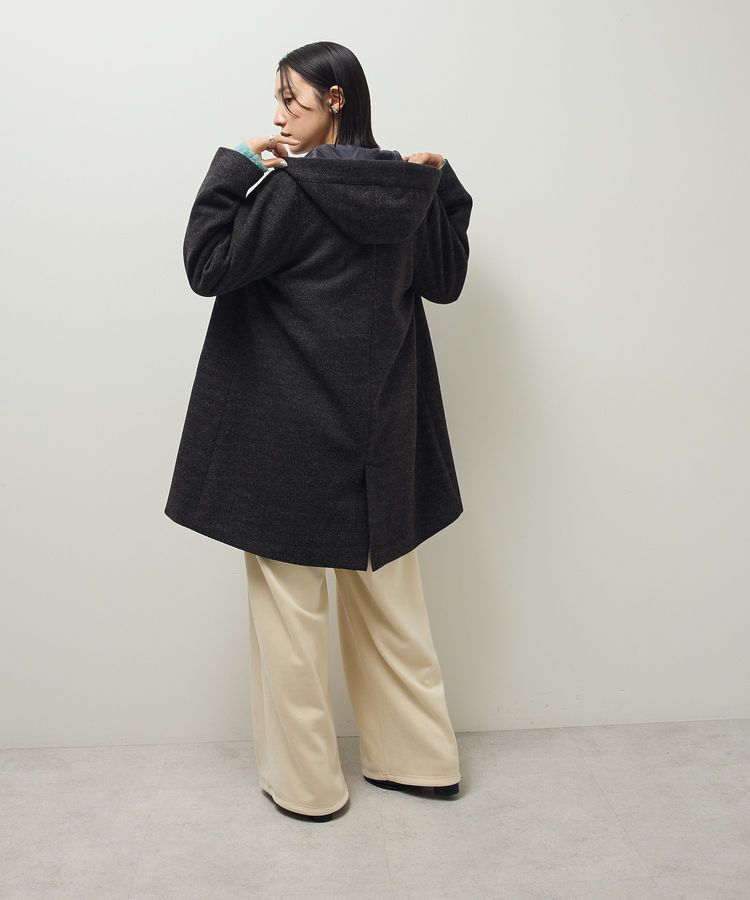 Green Parks「2wayフード取り外しAラインコート」|ノーカラーコート|