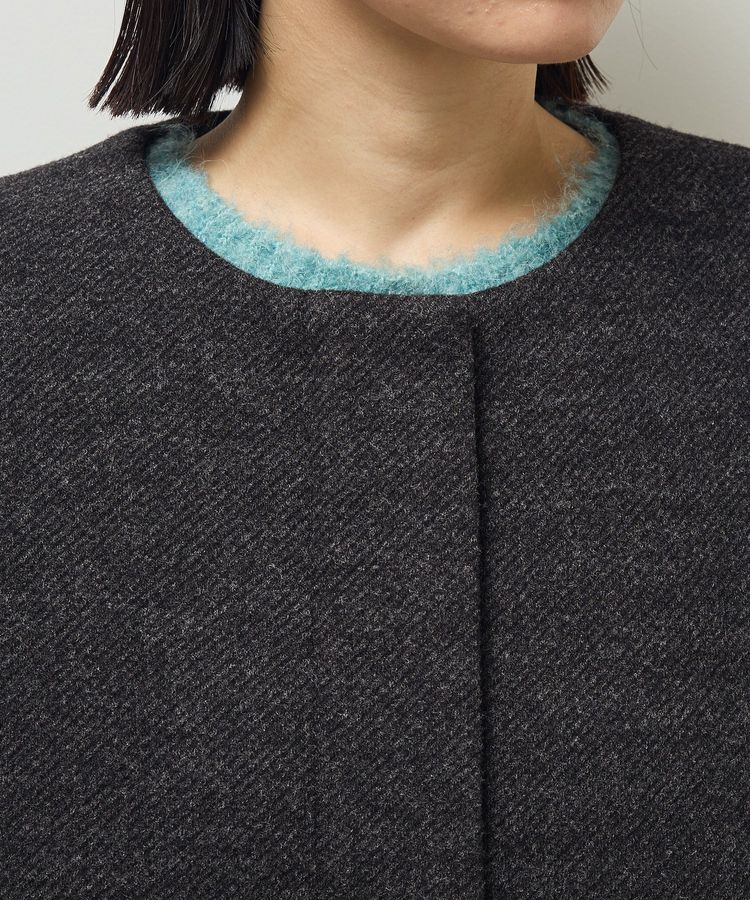 Green Parks「2wayフード取り外しAラインコート」|ノーカラーコート|