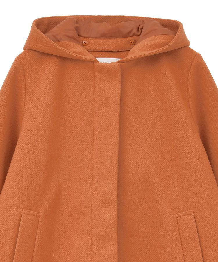 Green Parks「2wayフード取り外しAラインコート」|ノーカラーコート|