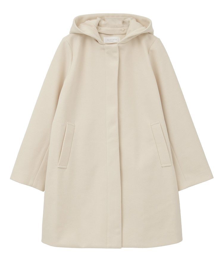 Green Parks「2wayフード取り外しAラインコート」|ノーカラーコート|