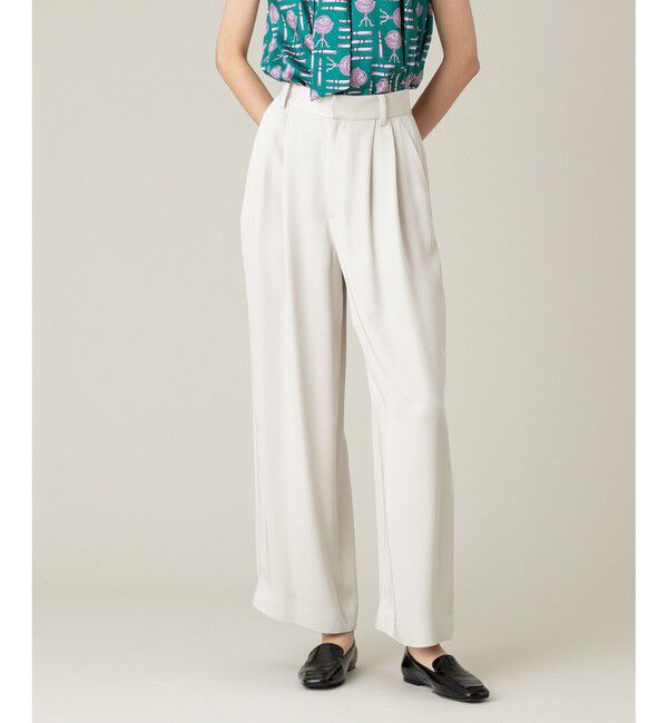 LOULOU WILLOUGHBY「【LOULOU WILLOUGHBY】ヘビーツイルタックパンツ」|チノ|グレージュ