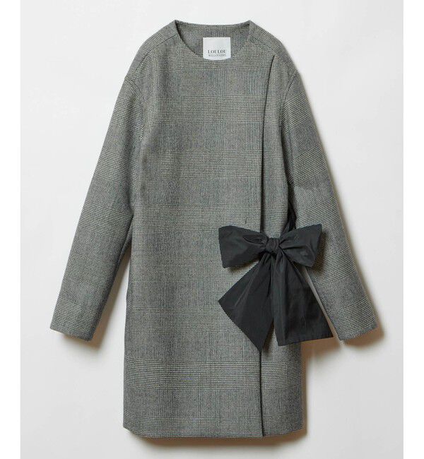 LOULOU WILLOUGHBY「【LOULOU WILLOUGHBY】リバーチェックコートワンピース」|ノーカラーコート|