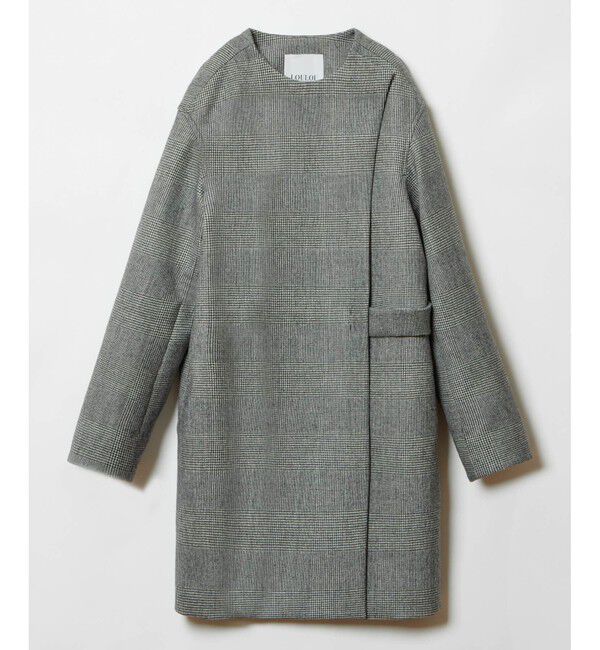LOULOU WILLOUGHBY「【LOULOU WILLOUGHBY】リバーチェックコートワンピース」|ノーカラーコート|