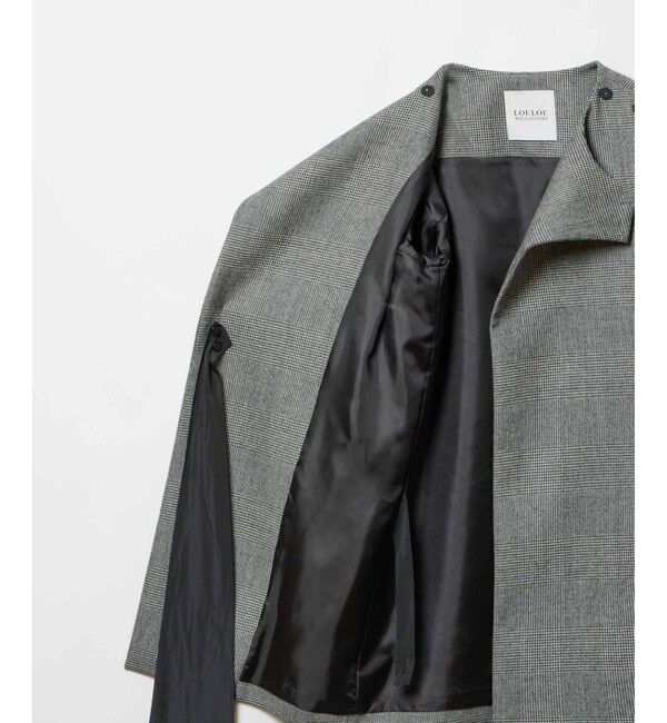 LOULOU WILLOUGHBY「【LOULOU WILLOUGHBY】リバーチェックコートワンピース」|ノーカラーコート|
