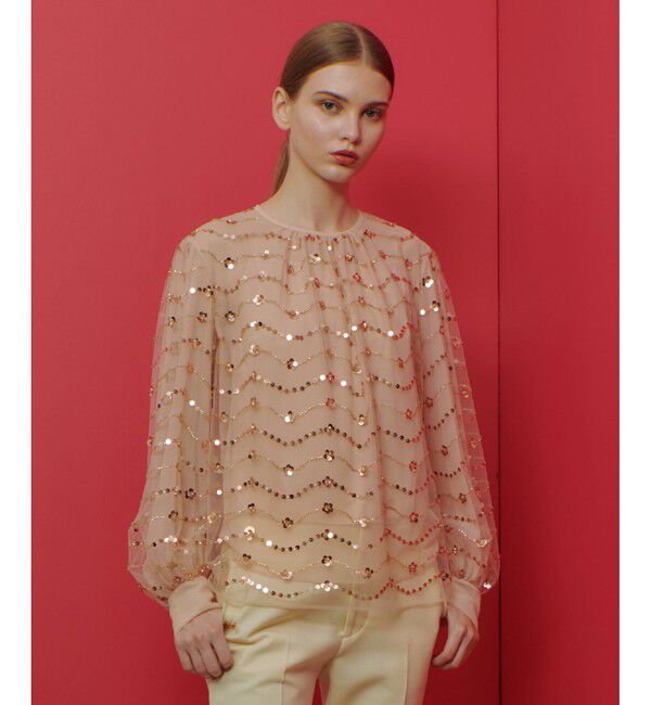LOULOU WILLOUGHBY「【LOULOU WILLOUGHBY】スパンコールビジューブラウス」|シャツ・ブラウス|