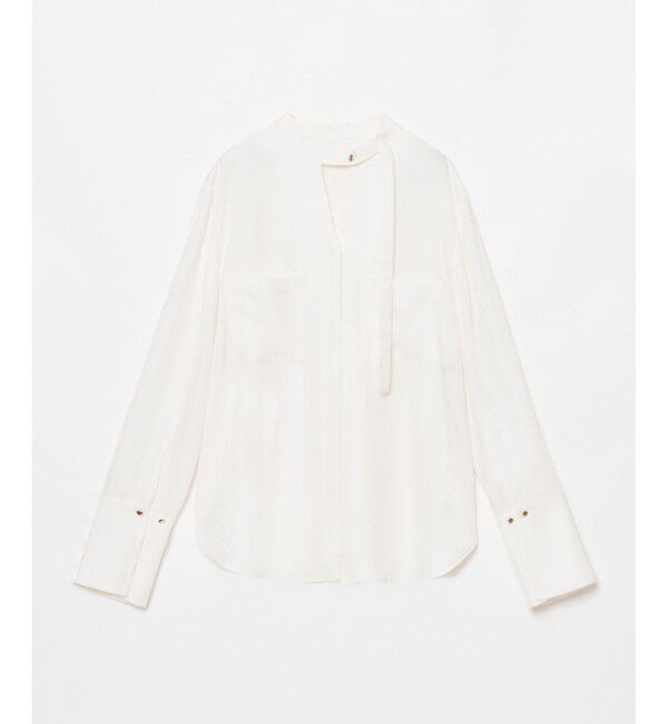 allureville「フリュイドオーバーラップブラウス」|シャツ・ブラウス|