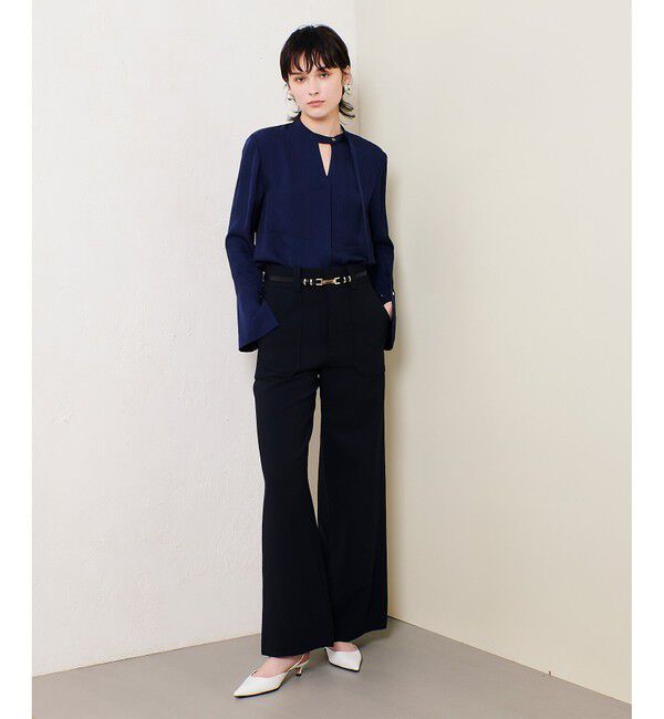 allureville「フリュイドオーバーラップブラウス」|シャツ・ブラウス|