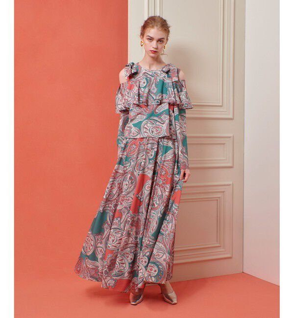 LOULOU WILLOUGHBY「【LOULOU WILLOUGHBY】RATTIペイズリーフレアワンピース」|ワンピース|