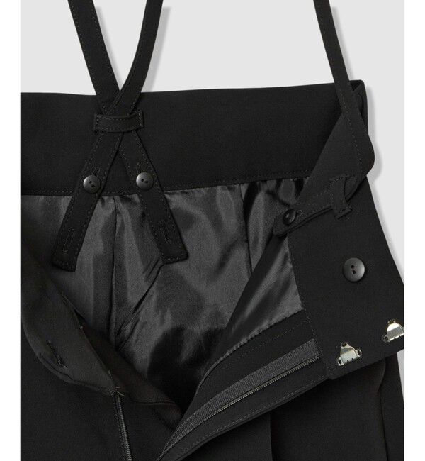 LOULOU WILLOUGHBY「【LOULOU WILLOUGHBY】ダブルクロスハイウエストサロペットパンツ」|チノ|