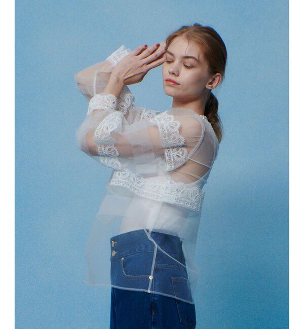 LOULOU WILLOUGHBY「【LOULOU WILLOUGHBY】チュールレースブラウス」|シャツ・ブラウス|